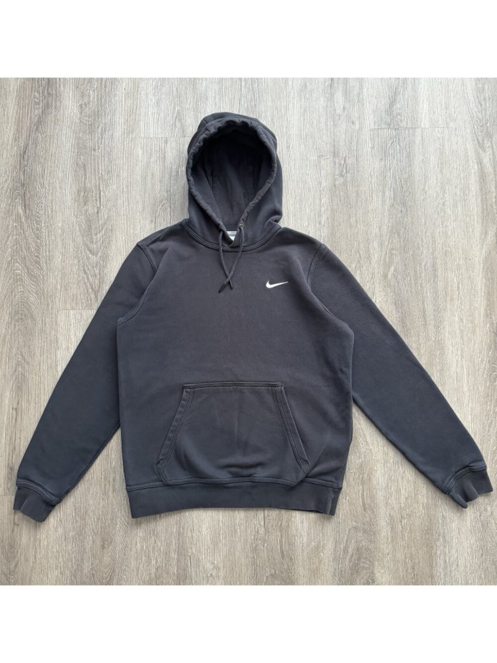 Rare Vintage Y2K Nike Mini Swoosh Black Fade Hoodie Streetwear Sports Medium